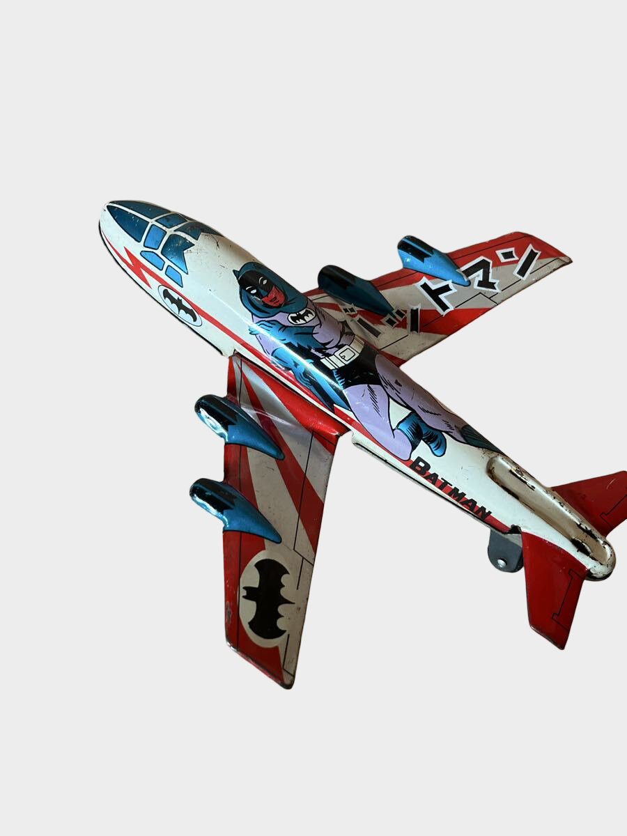 Showa Retro Japan Vintage Batman Tin Airplane Toy Japanese Aircraft DC Comics