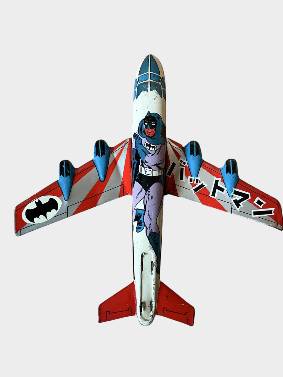Showa Retro Japan Vintage Batman Tin Airplane Toy Japanese Aircraft DC Comics