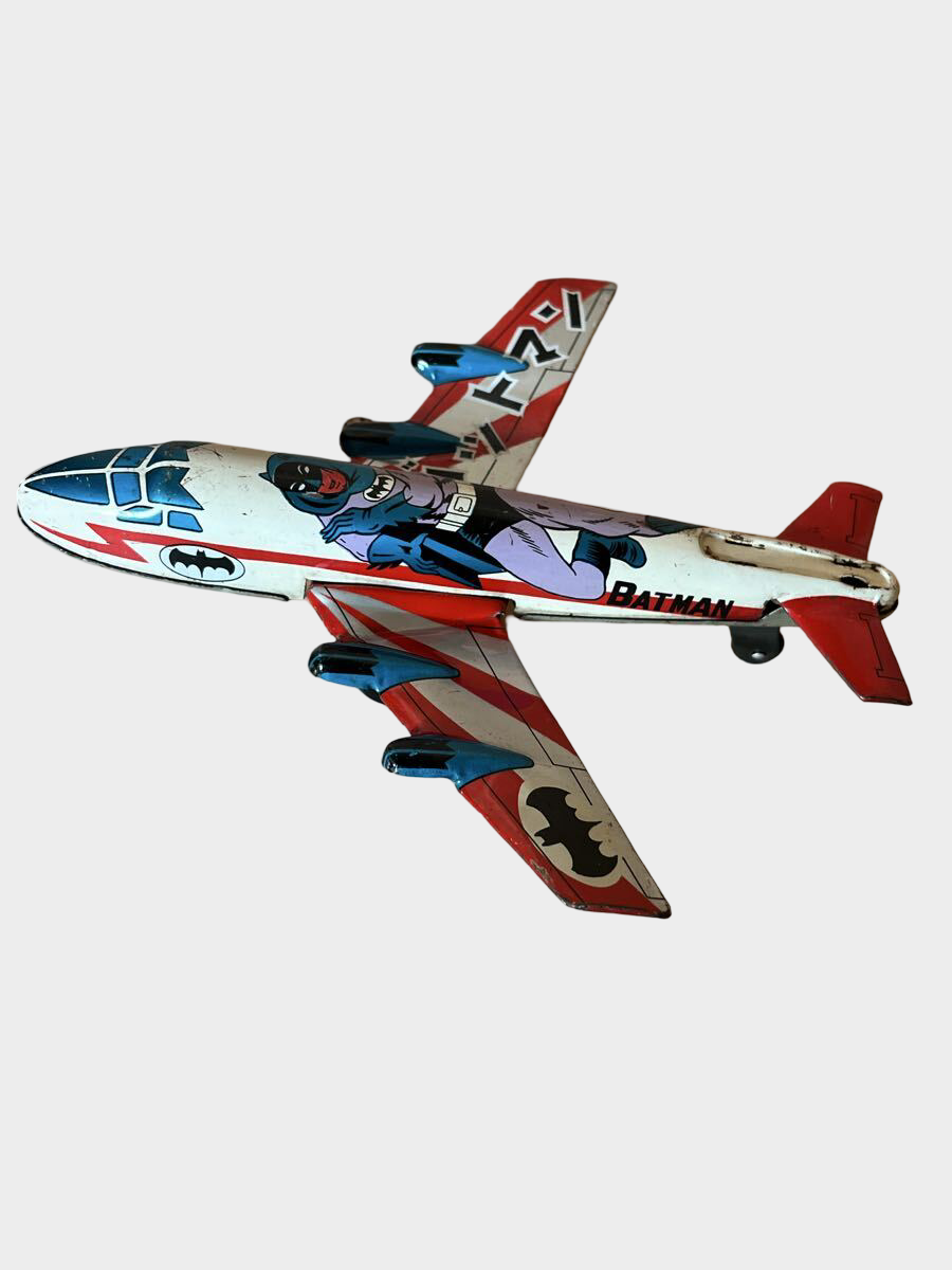 Showa Retro Japan Vintage Batman Tin Airplane Toy Japanese Aircraft DC Comics