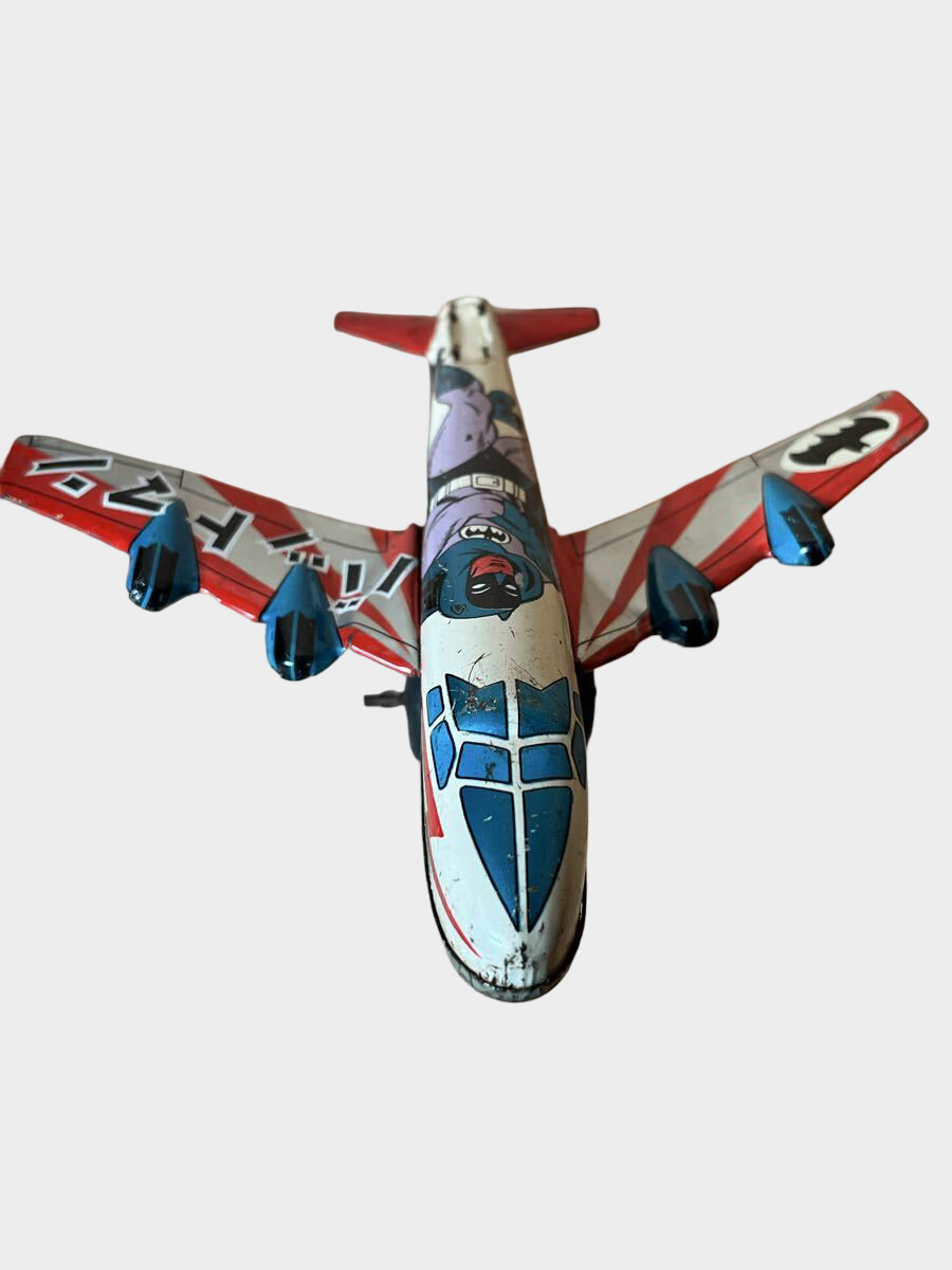 Showa Retro Japan Vintage Batman Tin Airplane Toy Japanese Aircraft DC Comics