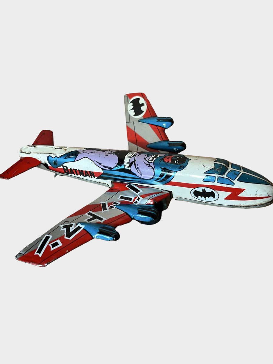 Showa Retro Japan Vintage Batman Tin Airplane Toy Japanese Aircraft DC Comics