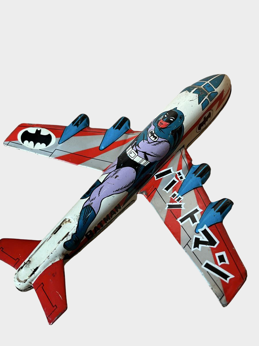 Showa Retro Japan Vintage Batman Tin Airplane Toy Japanese Aircraft DC Comics