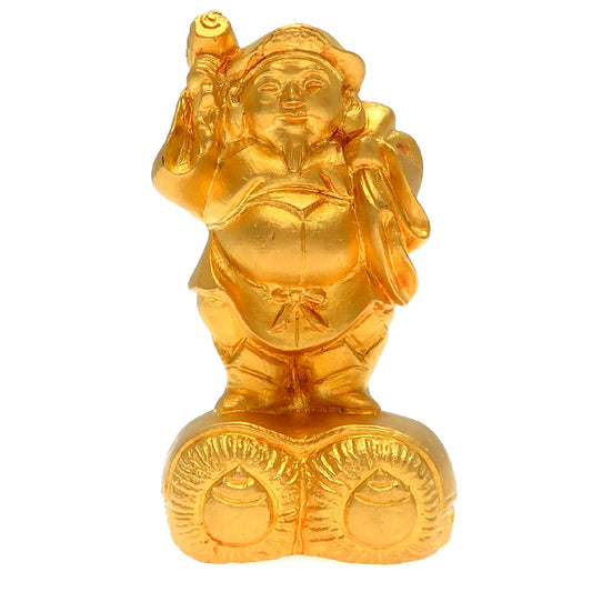 Solid Japan Gold Daikokuten Fortune Deity — Japanese Prosperity Sculpture — High-Weight Collectible Gold Figure