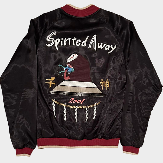 Studio Ghibli GBL Spirited Away Kaonashi 20th Anniversary Sukajan M GBL Rayon Embroidered Jacket Black