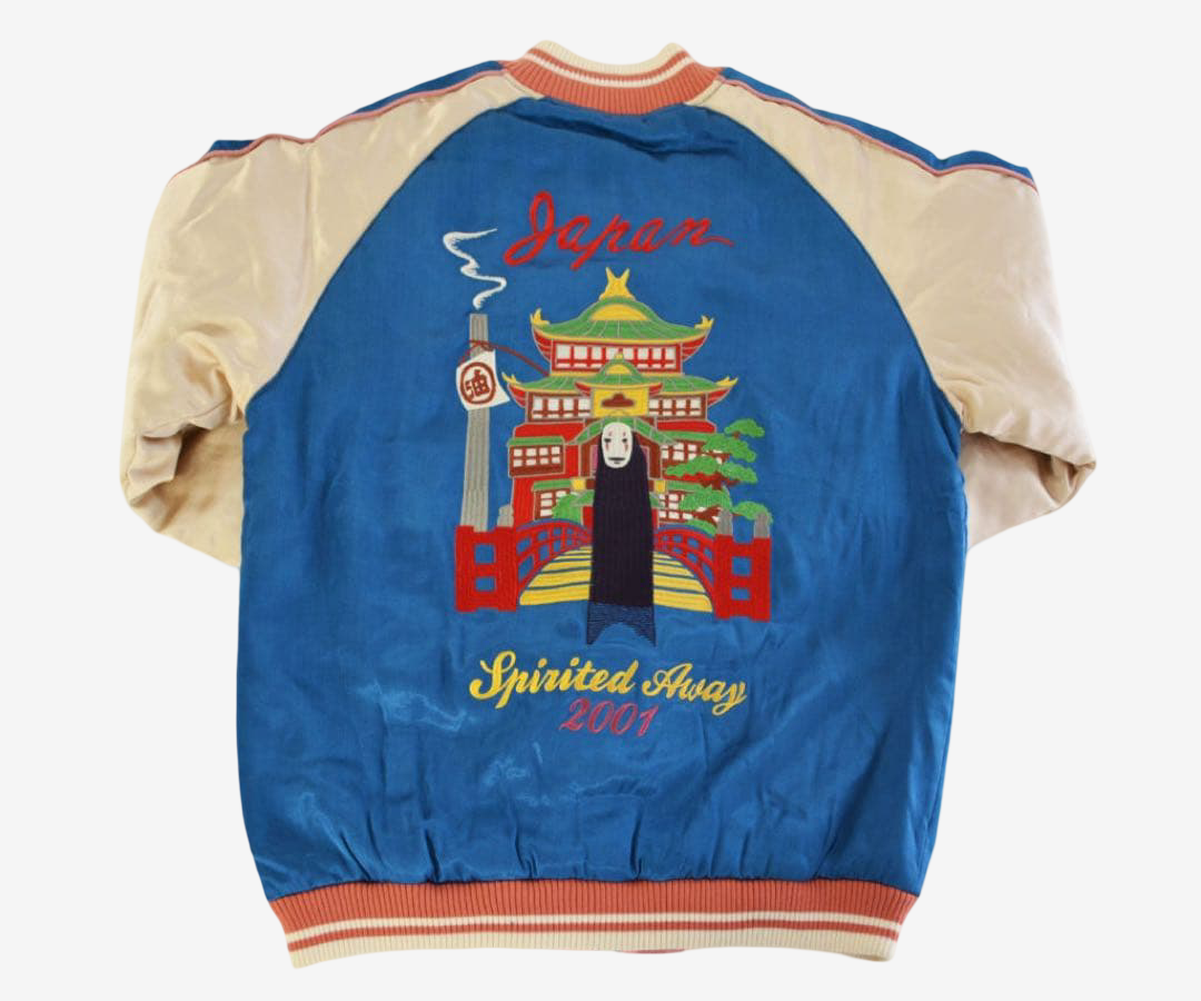 Spirited Away Sukajan Jacket Aburaya No Face GBL Early Model Embroidered Vintage Style Japan Anime Jacket