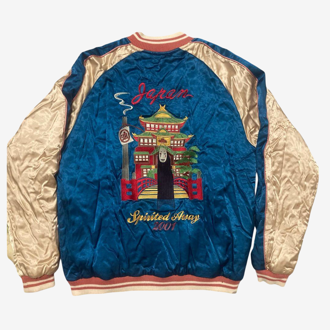 Spirited Away Sukajan Jacket Aburaya No Face GBL Early Model Embroidered Vintage Style Japan Anime Jacket