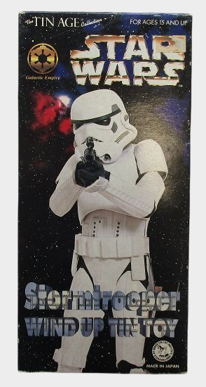 Star Wars Tin Age Stormtrooper Wind-Up Tinplate Figure  Osaka Tin Toy Museum Japan Licensed Collectible