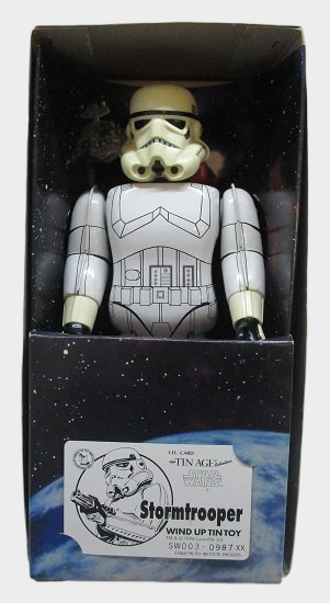 Star Wars Tin Age Stormtrooper Wind-Up Tinplate Figure  Osaka Tin Toy Museum Japan Licensed Collectible