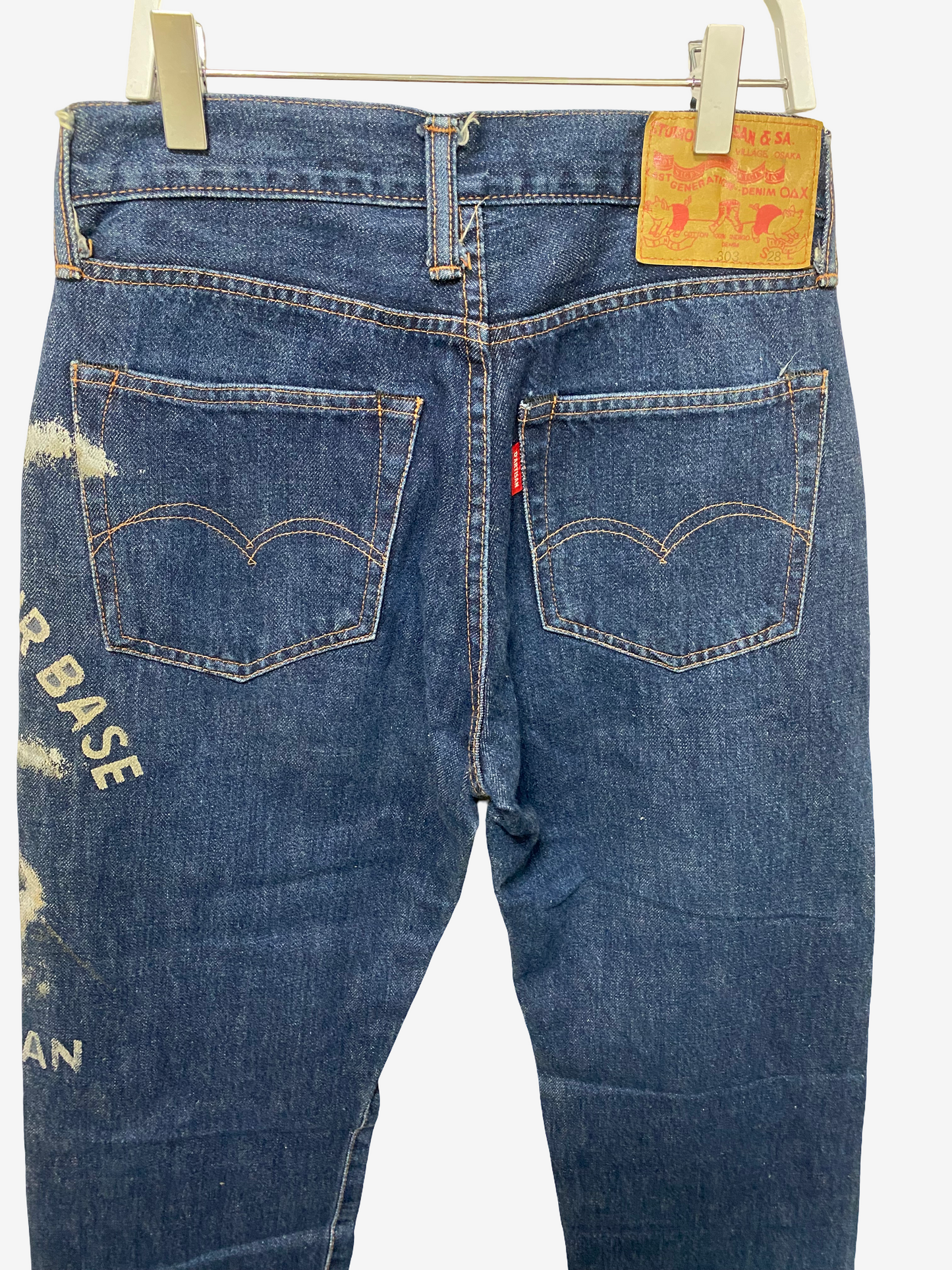 Rare Studio D’Artisan 303 Hand Painted Jeans W28 Japanese Denim Mount Fuji Osaka Pig Art Straight Leg Vintage Workwear