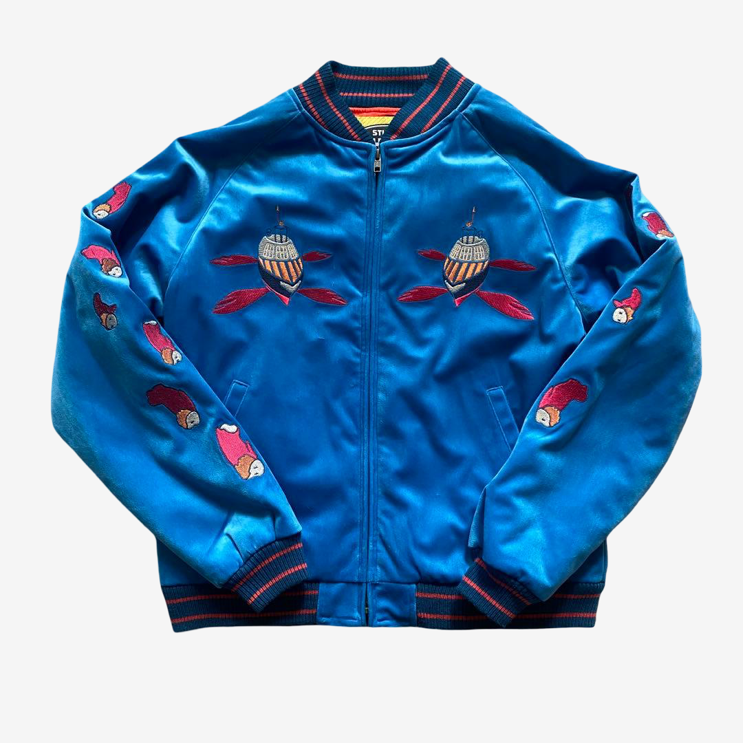 Studio Ghibli Ponyo Sukajan Jacket GBL Embroidered Bomber XL Blue Ocean 2008 Anime Japan Rare Collector Piece