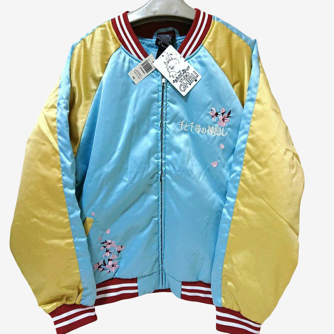 GBL Spirited Away Sukajan Jacket Studio Ghibli Bathhouse Embroidered Jacket Vintage Style Japan Anime Souvenir Jacket