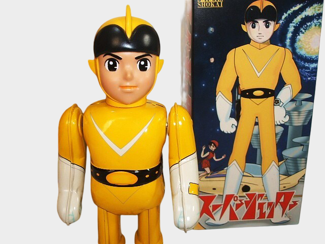 Super Jetter Tinplate Wind-Up Figure — Biriken Shokai Showa Sci-Fi, Boxed