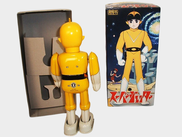 Super Jetter Tinplate Wind-Up Figure — Biriken Shokai Showa Sci-Fi, Boxed