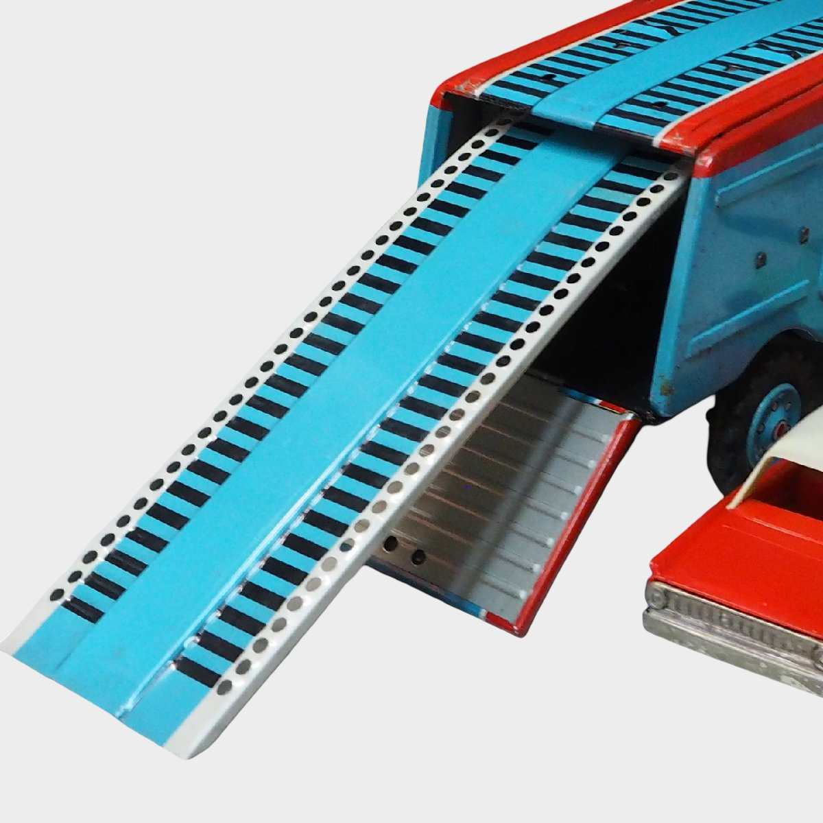 T.N. Nomura All New Auto Carrier Tin Truck with Box — Showa Japanese Transporter Set