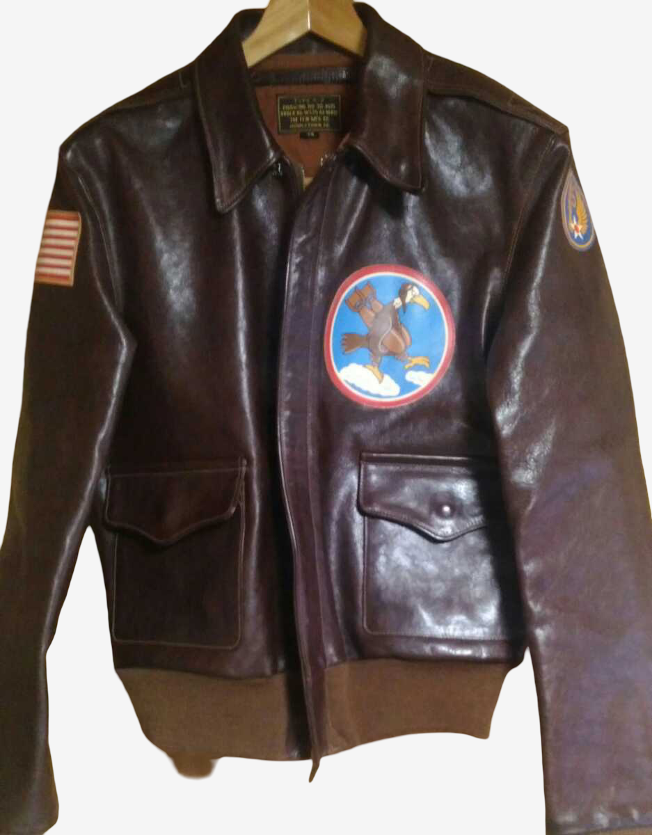THE FEW A-2 Red Tails Mama Payload Jacket Size 38 Hand Painted WWII Bomber Nose Art Leather Jacket