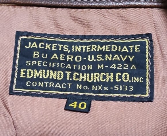 THE FEW M-422A Flying Tigers Jacket Edmund T Church Custom Goat Skin Pinup WWII AVG USN Flight Jacket NZ Made Size 40