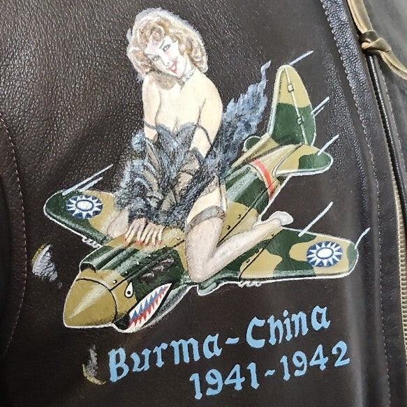 THE FEW M-422A Flying Tigers Jacket Edmund T Church Custom Goat Skin Pinup WWII AVG USN Flight Jacket NZ Made Size 40