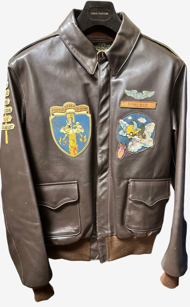 THE REAL McCOY’S A-2 Flight Jacket Hiroshi Okamoto Hand Painted Mickey of Mars Art Piece