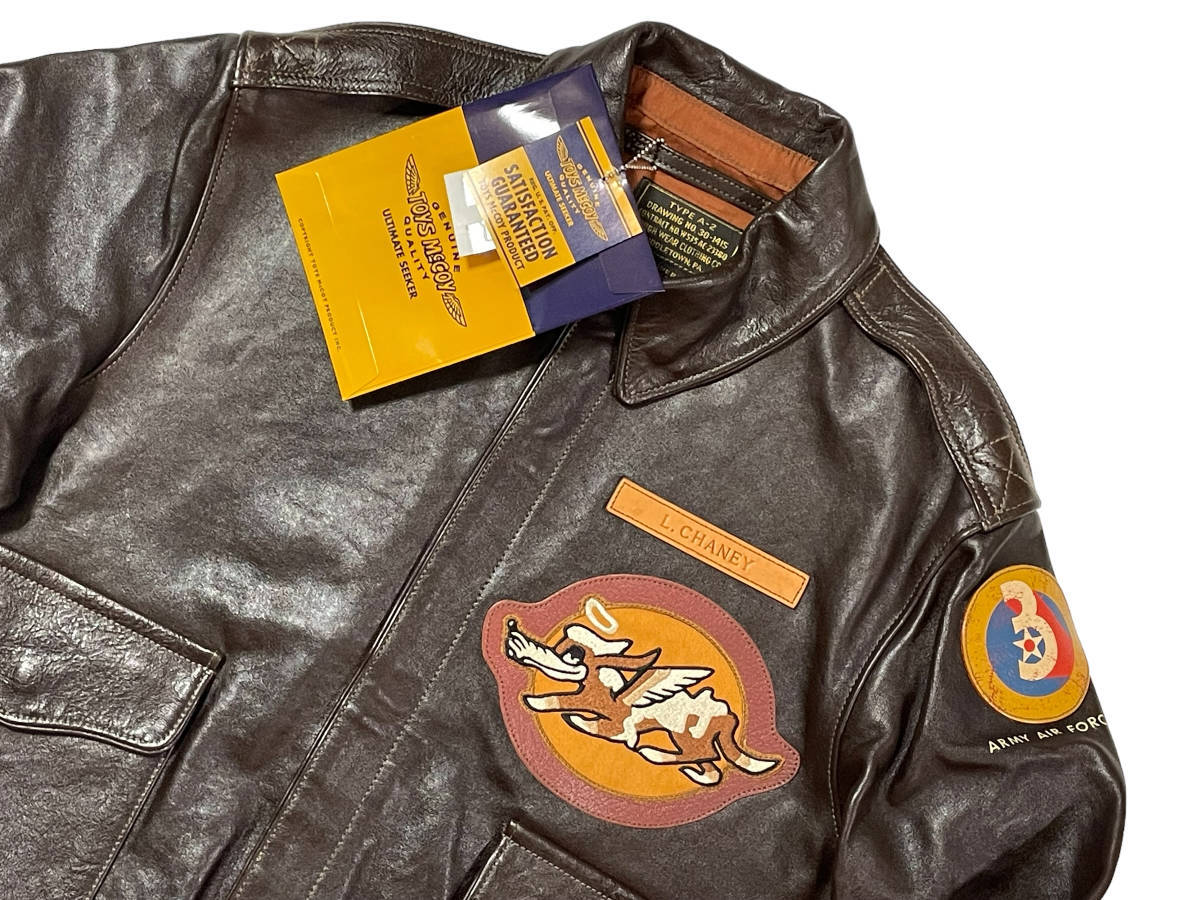 TOYS McCOY A-2 Tail Wind Rough Wear Flight Jacket Size 36 Pin-Up Nose Art Horsehide Military Grail