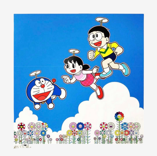 Takashi Murakami Doraemon "A Blue Sky! Like We Could Go On Forever!" Silkscreen Signed ED100 Superflat Rare Print