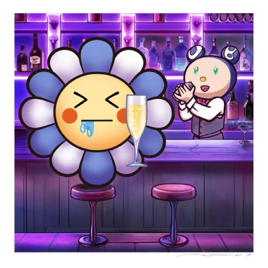 Takashi Murakami Flower #3167 Drunk with Champagne ED10 Rare UR Print Murakami Flowers Artwork