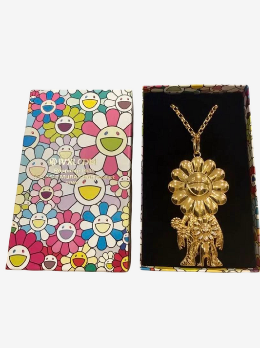 Takashi Murakami IVXLCDM Gold Flower Pendant Necklace Limited Edition