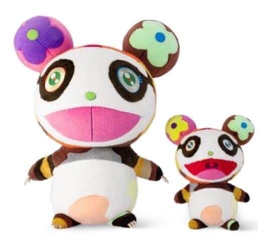 Rare 2-Piece Louis Vuitton x Takashi Murakami Panda Plush GI1417 Superflat Art Toy Kaikai Kiki Character Collectible Figure Doll Toys Japan