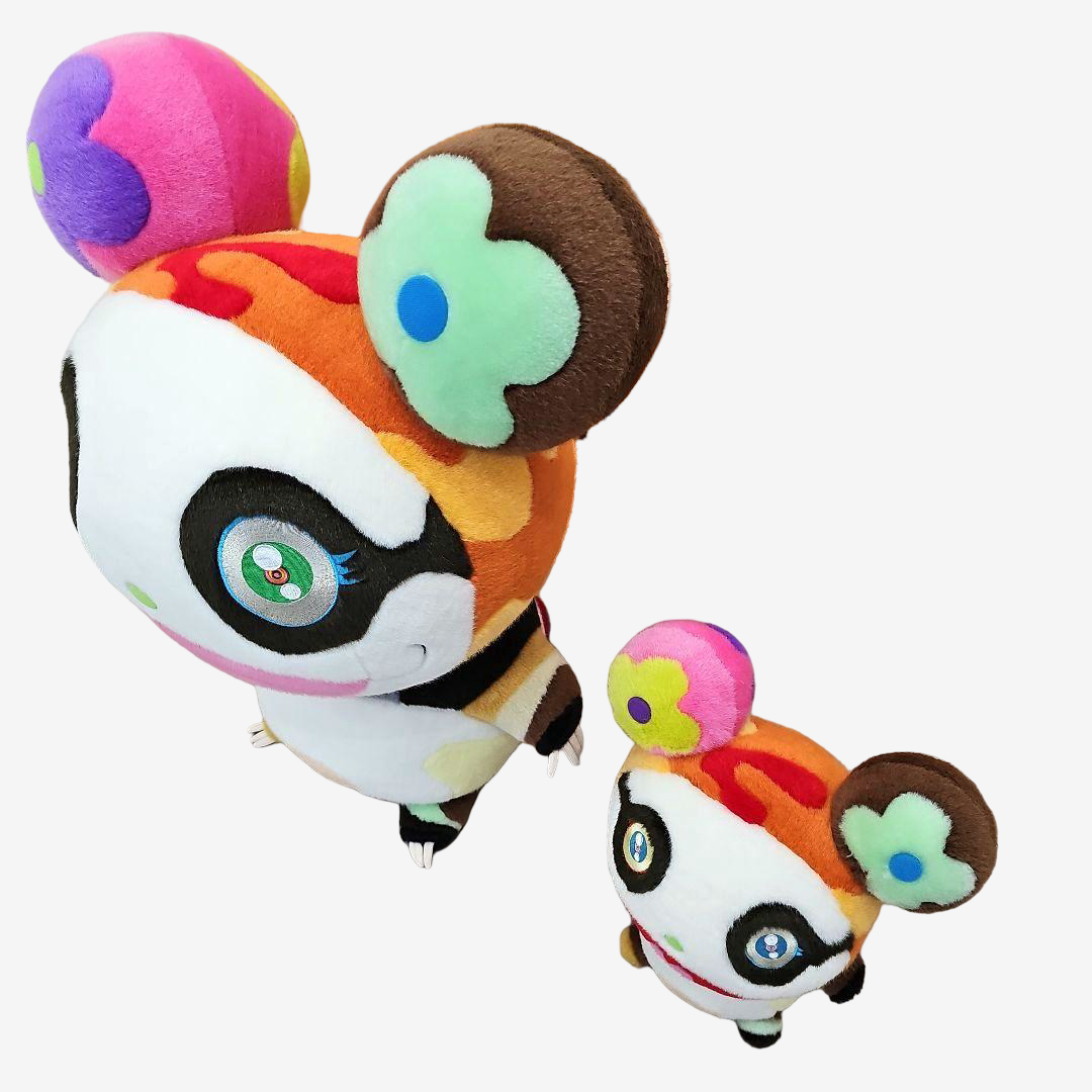 Rare 2-Piece Louis Vuitton x Takashi Murakami Panda Plush GI1417 Superflat Art Toy Kaikai Kiki Character Collectible Figure Doll Toys Japan