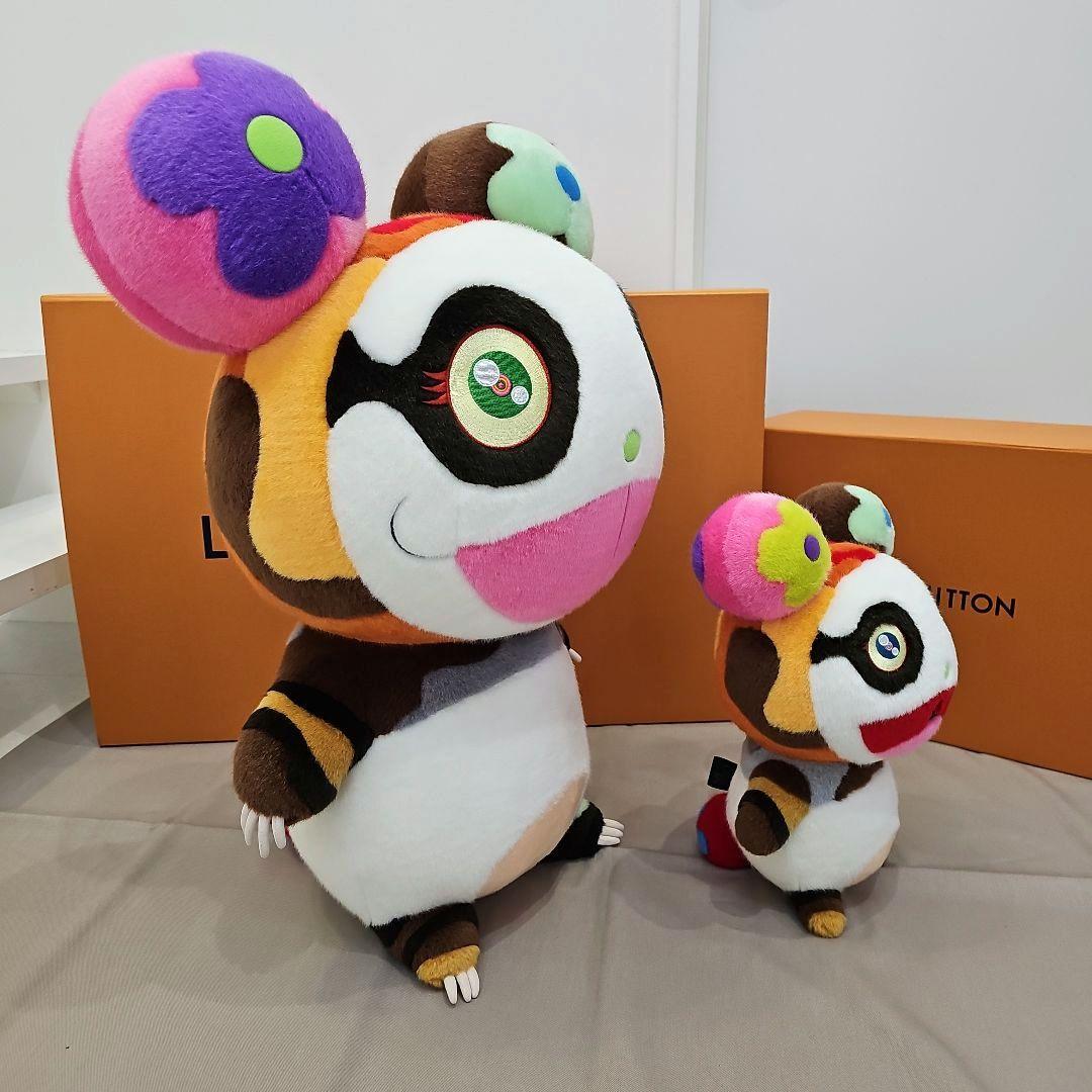 Rare 2-Piece Louis Vuitton x Takashi Murakami Panda Plush GI1417 Superflat Art Toy Kaikai Kiki Character Collectible Figure Doll Toys Japan