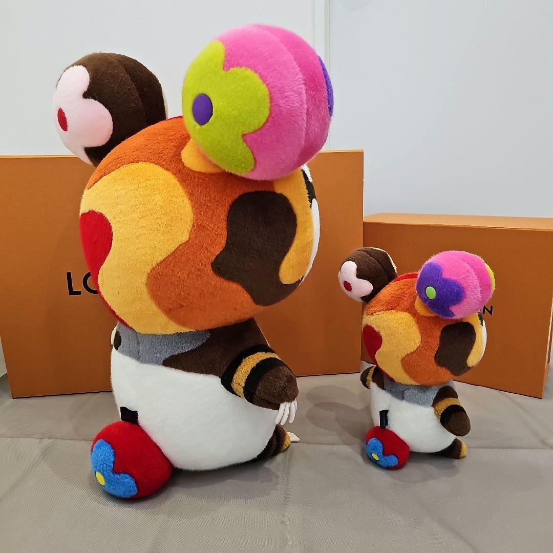 Rare 2-Piece Louis Vuitton x Takashi Murakami Panda Plush GI1417 Superflat Art Toy Kaikai Kiki Character Collectible Figure Doll Toys Japan