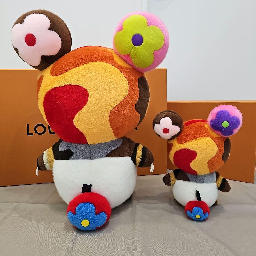 Rare 2-Piece Louis Vuitton x Takashi Murakami Panda Plush GI1417 Superflat Art Toy Kaikai Kiki Character Collectible Figure Doll Toys Japan
