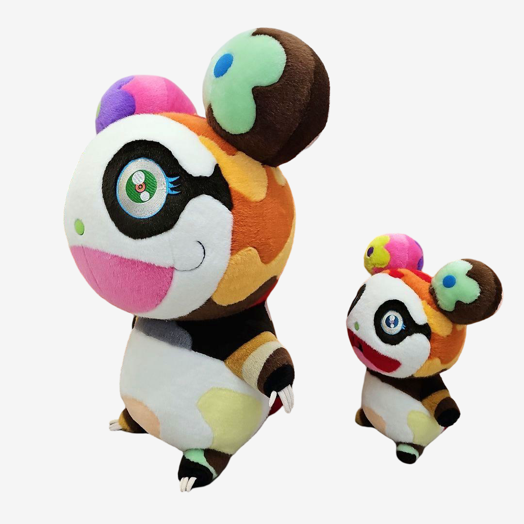 Rare 2-Piece Louis Vuitton x Takashi Murakami Panda Plush GI1417 Superflat Art Toy Kaikai Kiki Character Collectible Figure Doll Toys Japan