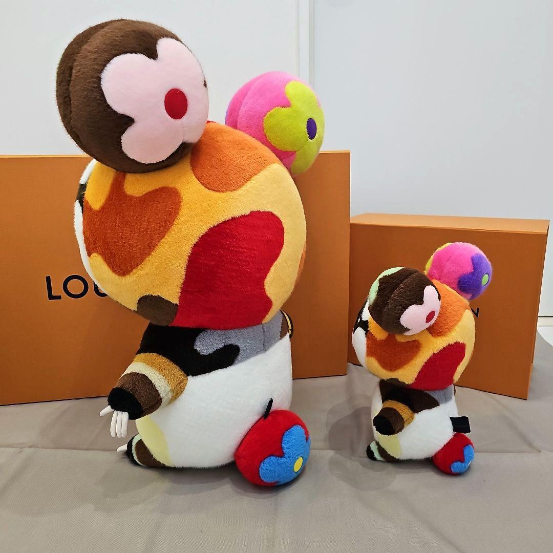 Rare 2-Piece Louis Vuitton x Takashi Murakami Panda Plush GI1417 Superflat Art Toy Kaikai Kiki Character Collectible Figure Doll Toys Japan