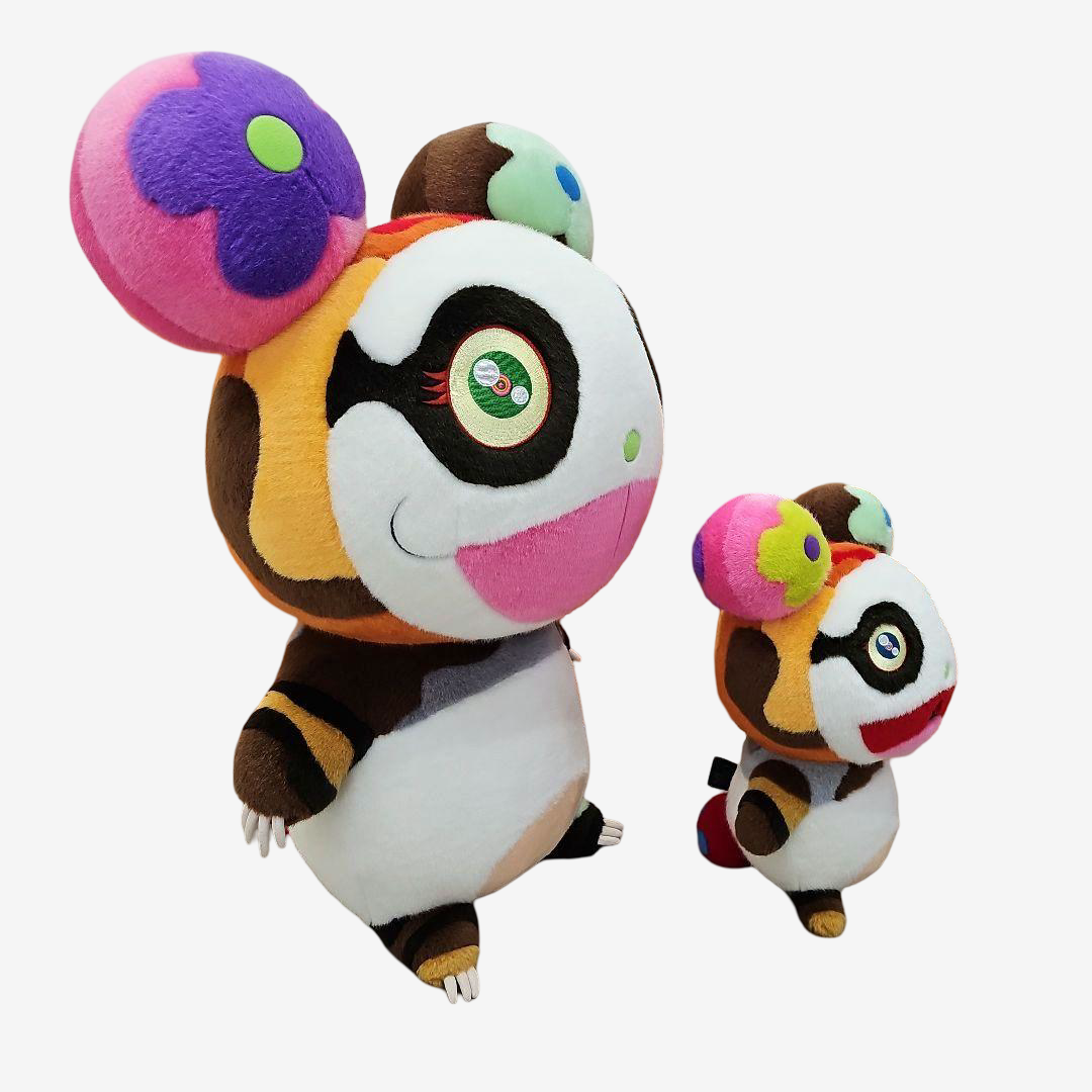 Rare 2-Piece Louis Vuitton x Takashi Murakami Panda Plush GI1417 Superflat Art Toy Kaikai Kiki Character Collectible Figure Doll Toys Japan