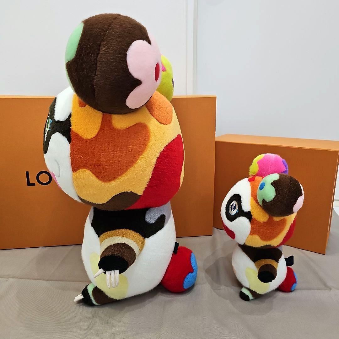 Rare 2-Piece Louis Vuitton x Takashi Murakami Panda Plush GI1417 Superflat Art Toy Kaikai Kiki Character Collectible Figure Doll Toys Japan