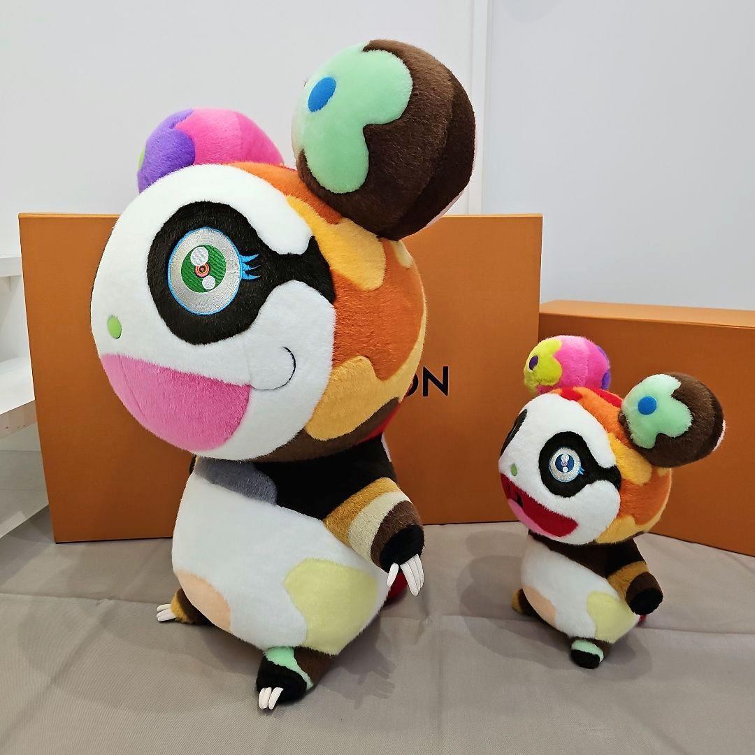 Rare 2-Piece Louis Vuitton x Takashi Murakami Panda Plush GI1417 Superflat Art Toy Kaikai Kiki Character Collectible Figure Doll Toys Japan