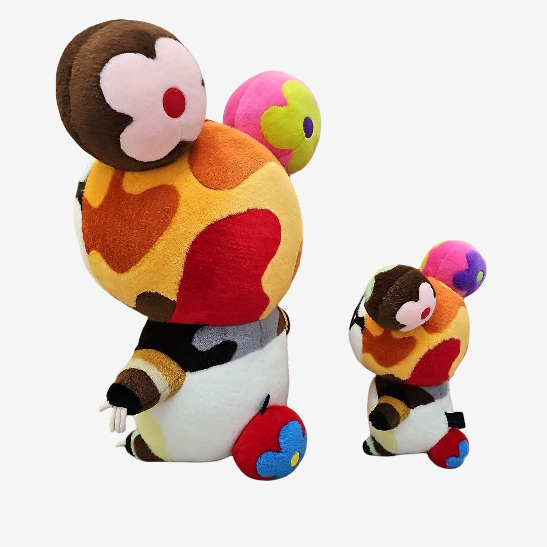 Rare 2-Piece Louis Vuitton x Takashi Murakami Panda Plush GI1417 Superflat Art Toy Kaikai Kiki Character Collectible Figure Doll Toys Japan