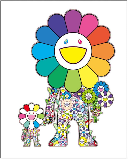 Takashi Murakami Parent Child Flower Print Limited 100 Rare Murakami Flowers Family Composition Artwork
