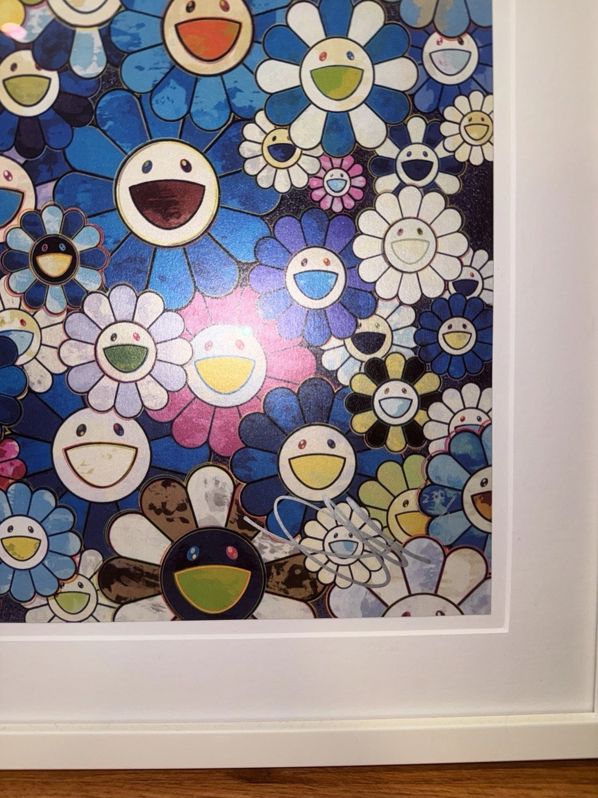 Takashi Murakami Shangri La Blue ED300 Signed Silkscreen Flower Field Kaikai Kiki Contemporary Japanese Art