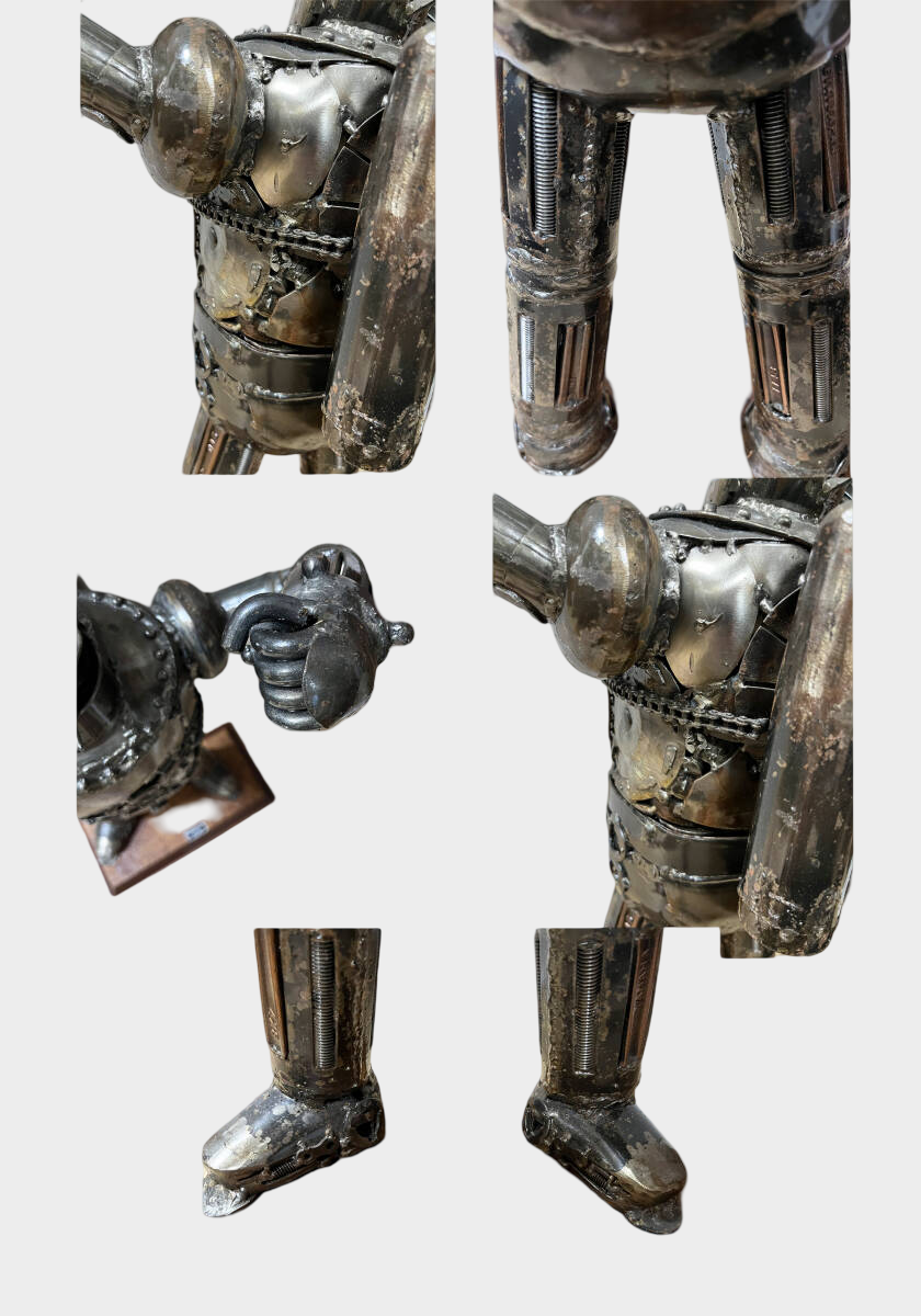 Tetsujin 28-go Scrap Iron Sculpture — Limited 17/50 Industrial Metal Anime Art Figure Statue