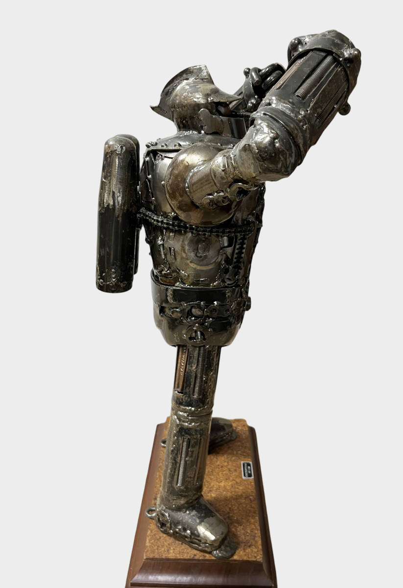 Tetsujin 28-go Scrap Iron Sculpture — Limited 17/50 Industrial Metal Anime Art Figure Statue