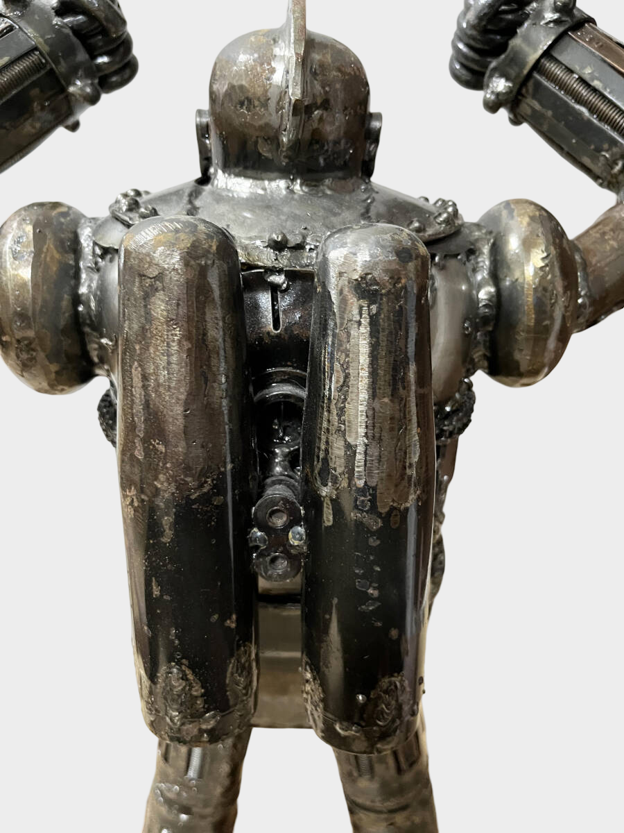 Tetsujin 28-go Scrap Iron Sculpture — Limited 17/50 Industrial Metal Anime Art Figure Statue