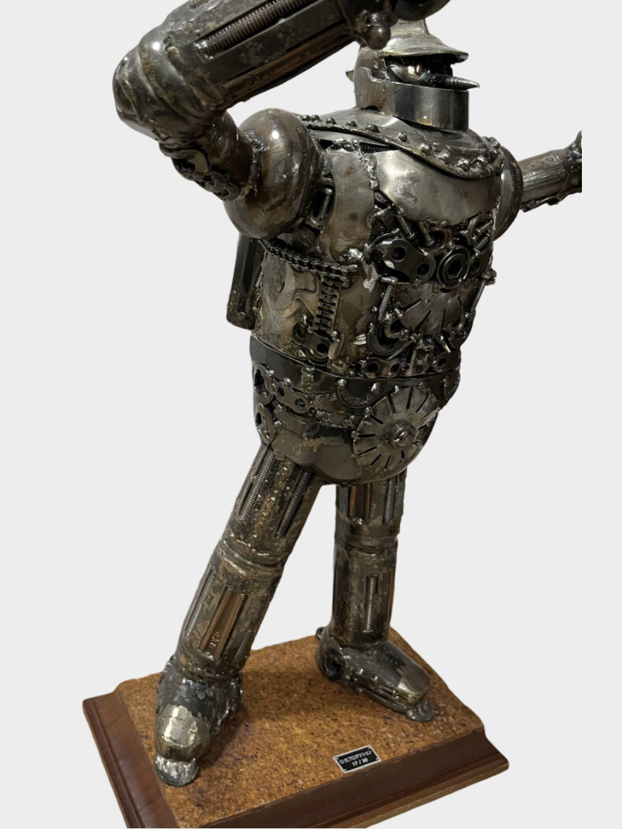 Tetsujin 28-go Scrap Iron Sculpture — Limited 17/50 Industrial Metal Anime Art Figure Statue