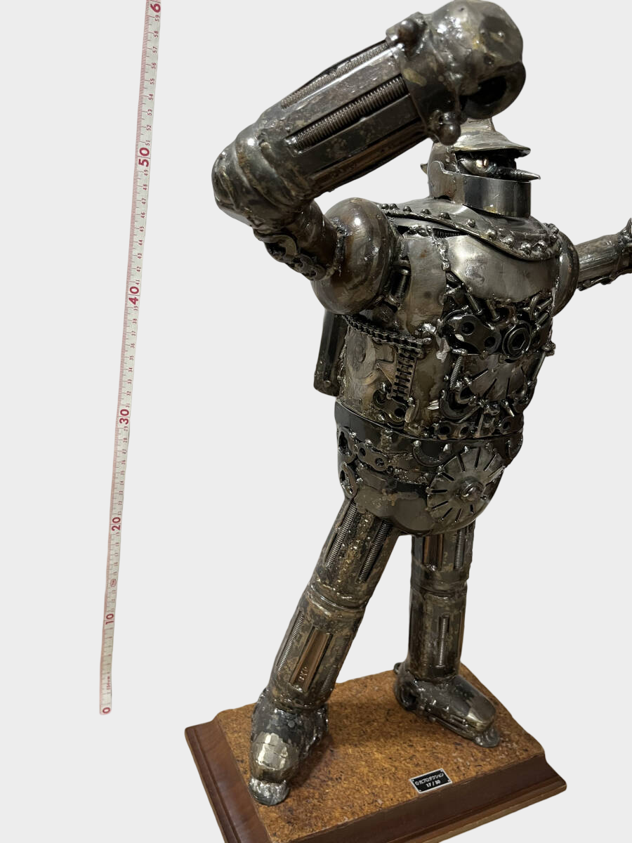 Tetsujin 28-go Scrap Iron Sculpture — Limited 17/50 Industrial Metal Anime Art Figure Statue