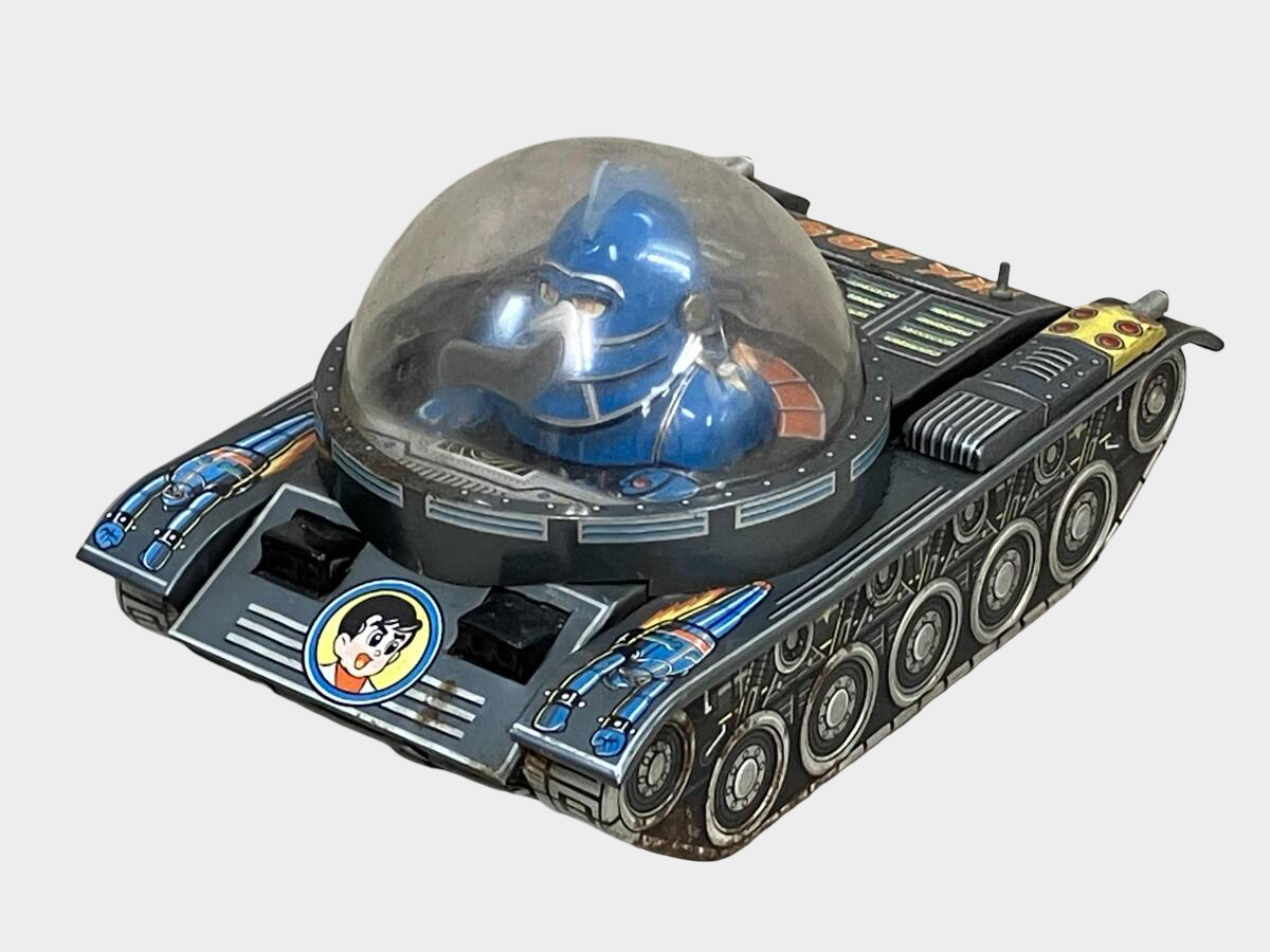 Tetsujin 28 Mighty Tank Tinplate — Nomura Toy Shōwa-Era Japanese Character Combat Vehicle