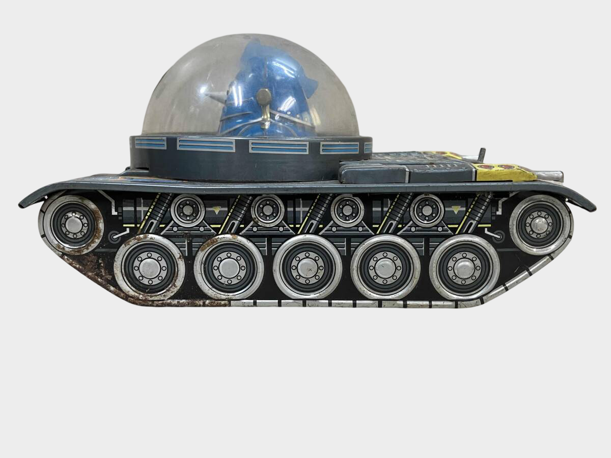 Tetsujin 28 Mighty Tank Tinplate — Nomura Toy Shōwa-Era Japanese Character Combat Vehicle