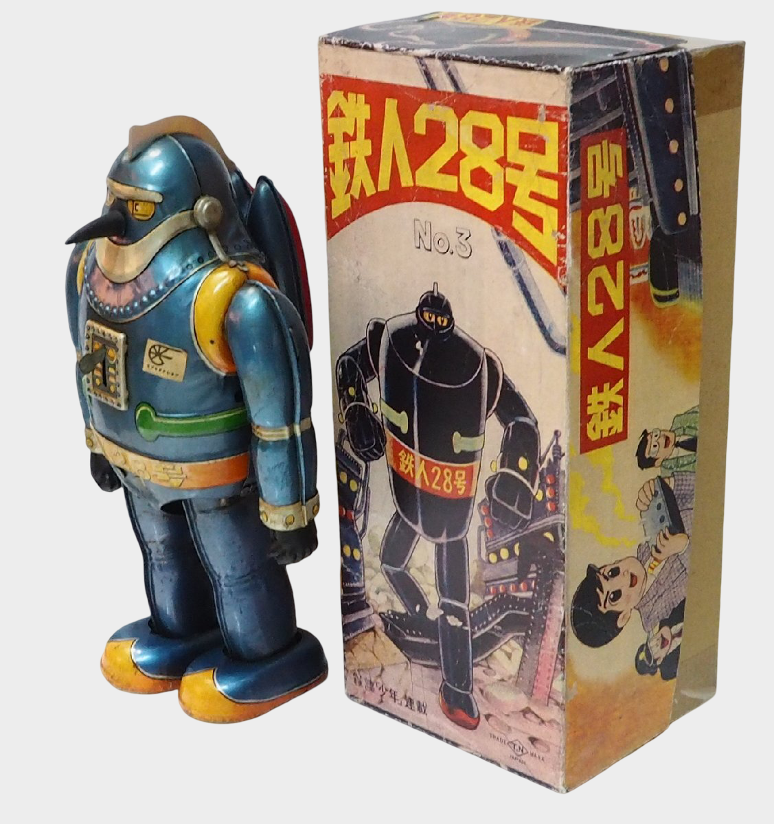 Tetsujin 28 No.3 Battery Operated Tin Robot with Box – Nomura Japan Showa Era Classic