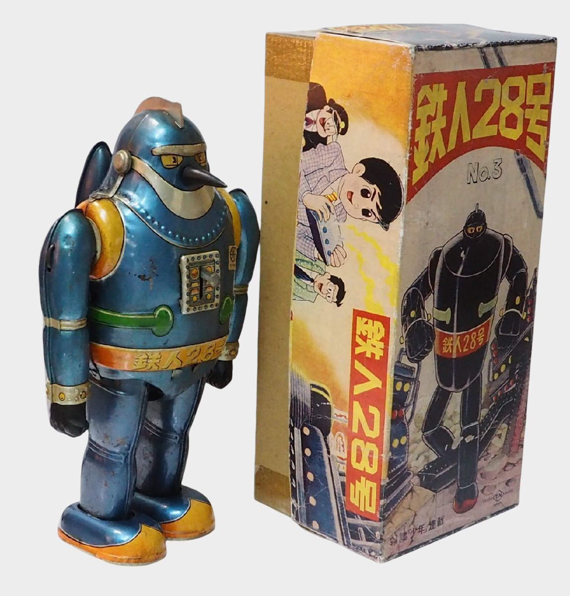 Tetsujin 28 No.3 Battery Operated Tin Robot with Box – Nomura Japan Showa Era Classic