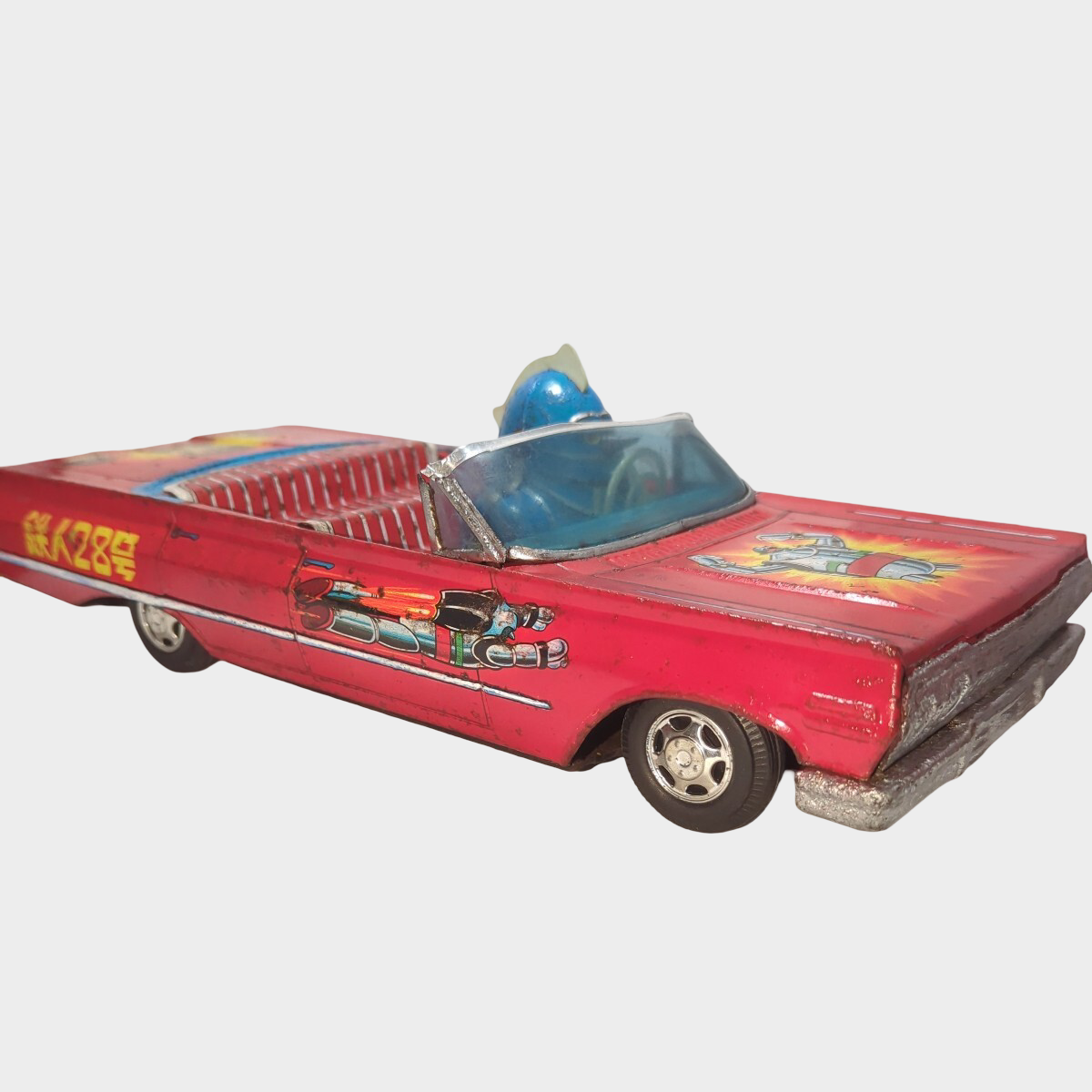 Tetsujin 28 Tinplate Car — Nomura Toy Shōwa-Era Japanese Character Vehicle, Vintage Display Artifact