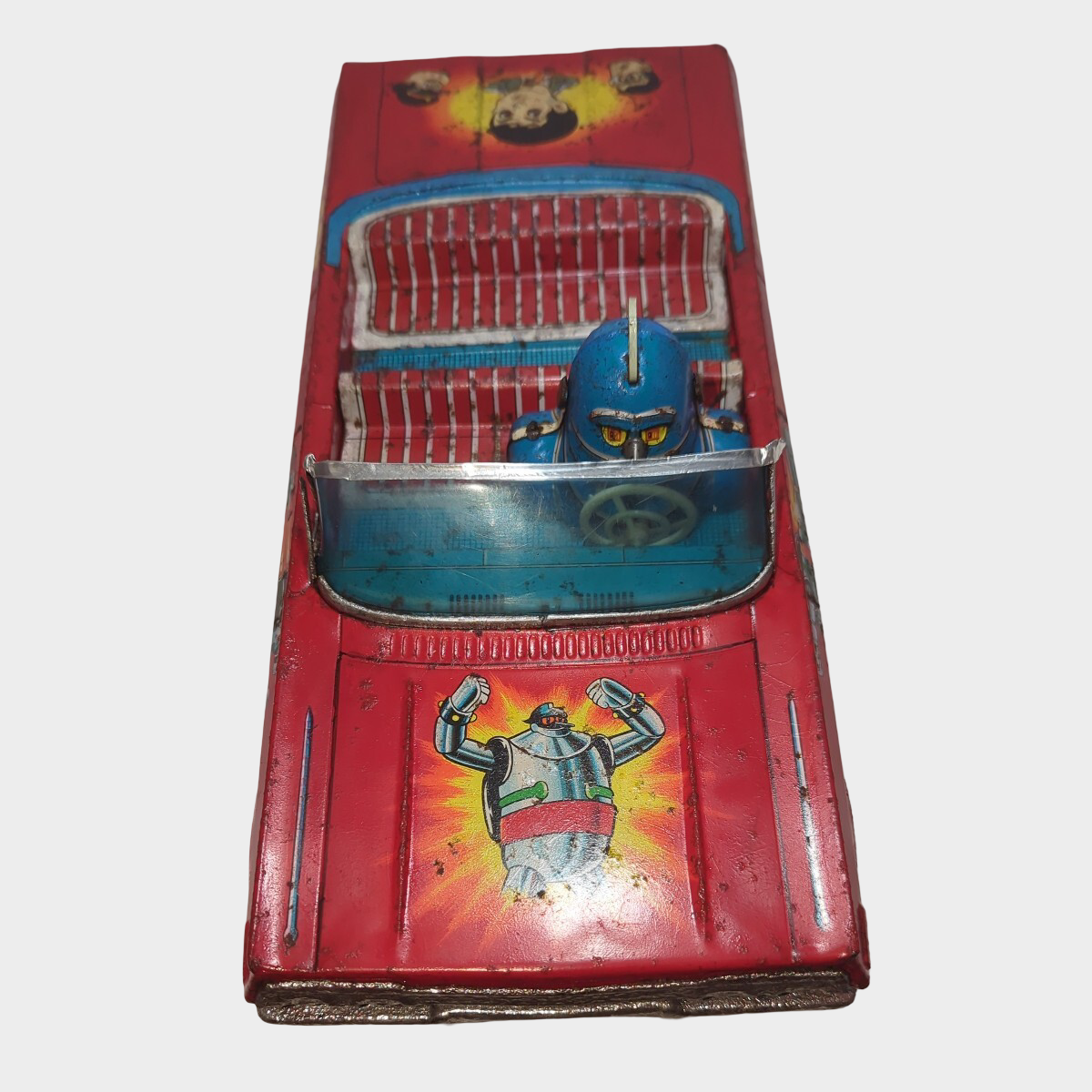 Tetsujin 28 Tinplate Car — Nomura Toy Shōwa-Era Japanese Character Vehicle, Vintage Display Artifact